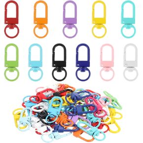 50 PCS Lanyard Swivel Snap Hooks Small Metal Lobster Claw Clasps for Backpack Charms, Zipper Pulls, Beads Projects, Colorful Little Clip, 11 Colors Mixed