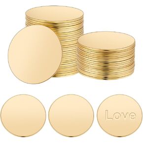 PH PandaHall 100pcs Metal Stamping Blanks Brass Round Plate 15mm Brass Discs Blank Brass Sheet Engraving Blanks for Crafts Models Repairs Brooch Base Setting Making