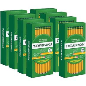 Ticonderoga Wood-Cased Pencils, Pre-Sharpened, 2 HB Soft, Yellow(Pack of 480)