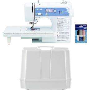 Brother XR9550 Computerized Sewing and Quilting Machine, Hard Plastic Storage and Carry Case, Premium Sewing Thread 6-Pack Included
