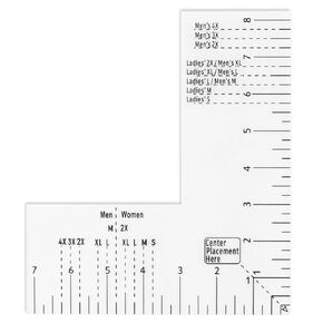 Tshirt Ruler Guide for Vinyl Alignment, Left Chest Logo Placement Tool, Acrylic Embroidery Placement Ruler, Shirt Measurement Tool for Heat Press, T-Shirt Alignment Tool