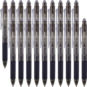 ParKoo Retractable Erasable Gel Pens Clicker Fine Point 0.7 mm, No Need for White Out, Black Ink for Completing Sudoku and Crossword Puzzles, 20-pack