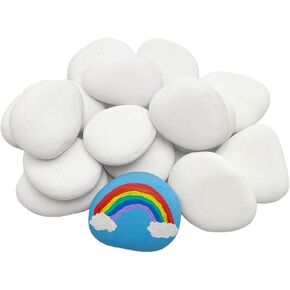 lifetop 24PCS White Painting Rocks, 2"-3" DIY Rocks Flat & Smooth Kindness Rocks for Arts, Crafts, Decoration, Medium Rocks for Painting ，Hand Picked for Painting Rocks