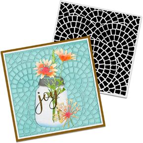 3-D Textured Impressions Embossing Folder, Mosaic Pattern Plastic Template for DIY Card Making Scrapbooking Paper Crafts, 5.90" x 5.90"