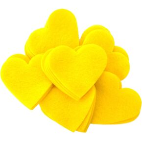 Playfully Ever After 3 Inch 28pc Felt Hearts (Yellow)