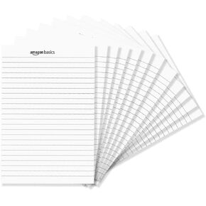 Amazon Basics Narrow Ruled 5 x 8-Inch Writing Pad, 72 Count (6 Packs of 12), White