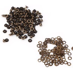 Hilitand 100pcs Metal Eyelets Kits Small Grommets with Washers Fastener for Leather Craft DIY Sewing(4mm)