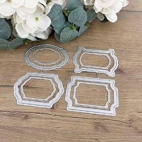 3D Backgrounds Frame Metal Cutting Die for Scrapbooking, New Cutting Dies DIY Album Card Making Decor Paper Craft Metal Die Cuts Party Wedding Decorations (Grid C 3.9 x 2 in)