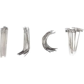 yueton 48pcs Stainless Steel T/I/J/C Type Upholstery Carpet Leather Canvas Repair Weaving Curved Needles Pins Hand Sewing Needles Kit
