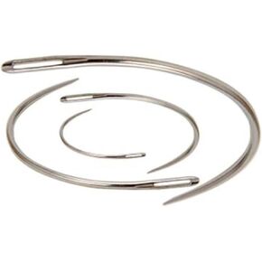 juroicessry 4 pcs إبر خياطة من الفضة المنحنية باليدين ، والفولاذ الحاد ، والفولاذ المقاوم للصدأ والصلب المطلي بالنيكل ، والخياطة ، وصياغة الجلود ، والنسج