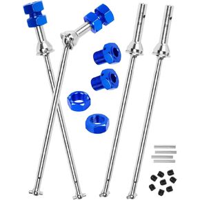 Drive Shaft Axles w/Wheel Hex Nuts Upgrades Part for Arrma 1/8 Kraton 6S BLX,Outcast 6S BLX,#45 Steel 4PCS Front Rear CVD Driveshaft Silver,w/Wheel Hex Nuts,Red