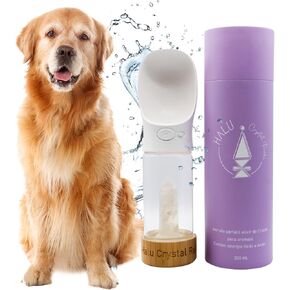 Water Bottle for Pets | Healing Crystals | Clear Quartz Crystal | Water Bottle with Crystal | Reiki for Animals | Pets | Cats & Dogs