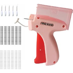 Ming Wang Stitch Gun,Tagging Gun for ClothingTemporary Clothing Fixing and DIY， Comes with 6 Needles,and 1200 Fasteners,Tag Gun-with Storage Box (pink)