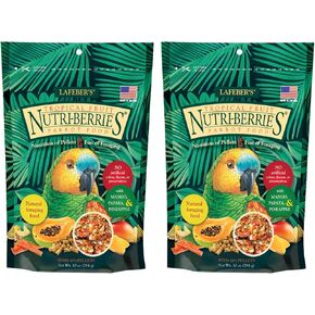 LAFEBER'S Tropical Fruit Nutri-Berries Pet Bird Food, Made with Non-GMO and Human-Grade Ingredients, for Parrots (10 oz Pack of 2)