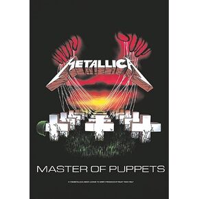 Heart Rock - Master of Puppets Metallic Flag, Italian Quality, Resistant Materials and Vivid Colours - Made in Italy [100% Polyester - 110 x 75 cm]