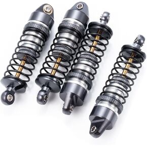 Aluminum Shock Set 58mm Front Rear Shocks Damping Shock Absorber Damper for Arrma 1:18 Granite Grom/Typhon Grom Mega 380-ARA2106 Truck Upgrade Parts (Titanium Silver)
