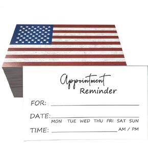 RXBC2011 American Flag Appointment Reminder Cards Patriotic Appointment Cards Pack of 100