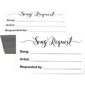 RXBC2011 500 Song Request Cards Play Song at Wedding Reception Prom Dance Party Band DJ Karaoke Music Suggestion Note