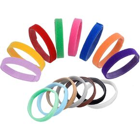 Whaline 15 Colors Puppy ID Collars Whelping Dog Band Newborn Soft Fabric Adjustable Identification Collar for Pet Dog Cat