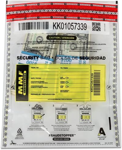 MMF Industries Wudraudstopper-Thipent-Pictaintced الأكياس ، 2.5 مم ، 9 × 12 بوصة ، 100 كيس لكل صندوق ، Clear (2362010n20) in Kuwait