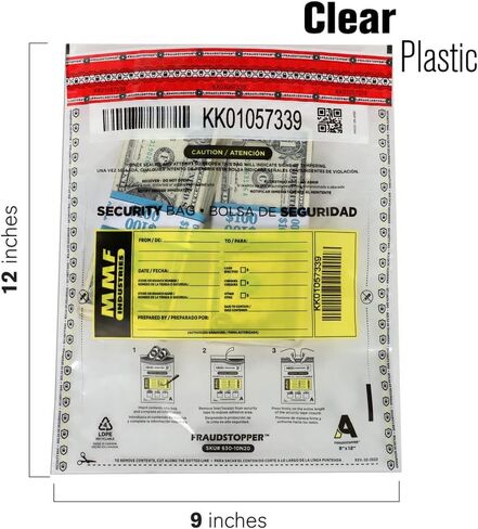 MMF Industries Wudraudstopper-Thipent-Pictaintced الأكياس ، 2.5 مم ، 9 × 12 بوصة ، 100 كيس لكل صندوق ، Clear (2362010n20) in Kuwait