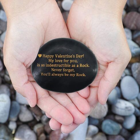 هدايا عيد الحب الفريدة - عيد الحب سعيد! حبي لك ، غير قابل للتدمير مثل صخرة ، لا تنسى أبدًا ، ستكون دائمًا صخرة - هدية حجرية محفورة نادرة لصديق صديقها in Kuwait