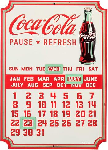 تقويم Coca-Cola-علامة Coca-Cola المعدنية القديمة مع مغناطيس للمطبخ أو المكتب الأبيض in Kuwait