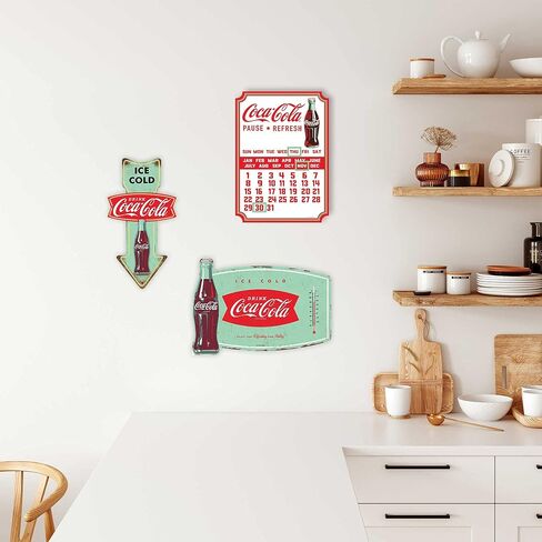 تقويم Coca-Cola-علامة Coca-Cola المعدنية القديمة مع مغناطيس للمطبخ أو المكتب الأبيض in Kuwait