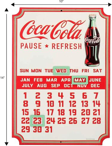 تقويم Coca-Cola-علامة Coca-Cola المعدنية القديمة مع مغناطيس للمطبخ أو المكتب الأبيض in Kuwait