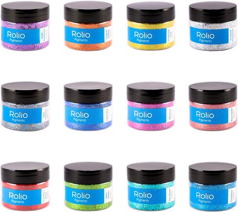 Holographic Glitter Set - 12 Jars, 15g Each, Cosmetic Holographic Grade Glitter for Resin, Makeup, Face & Body Art, Craft Supplies, Nail Decoration - Pure Set (15g) in Saudi Arabia