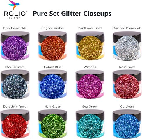 Holographic Glitter Set - 12 Jars, 15g Each, Cosmetic Holographic Grade Glitter for Resin, Makeup, Face & Body Art, Craft Supplies, Nail Decoration - Pure Set (15g) in Saudi Arabia