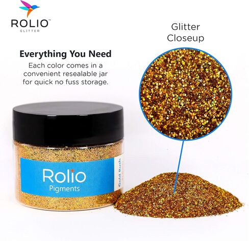 Holographic Glitter Set - 12 Jars, 15g Each, Cosmetic Holographic Grade Glitter for Resin, Makeup, Face & Body Art, Craft Supplies, Nail Decoration - Pure Set (15g) in Saudi Arabia