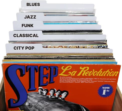 10 PCS الفواصل السجلات فينيل 12.9 بوصة منظم سجل بلاستيكي أبيض مزدوج لجنة الألبوم و Vinyl DVD Lecords ، فواصل بطاقة الفهرس القابلة لإعادة الاستخدام in Kuwait