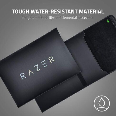 Razer 15" Protective Laptop Sleeve: Scratch & Water-Resistant - Padded Interior Lining - Snag-Free Velcro - Flip-Out Mouse Mat - Classic Black, RC21-01580100-R3M1 in Kuwait