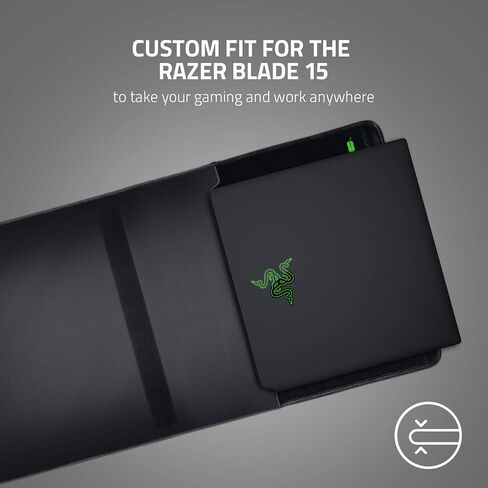 Razer 15" Protective Laptop Sleeve: Scratch & Water-Resistant - Padded Interior Lining - Snag-Free Velcro - Flip-Out Mouse Mat - Classic Black, RC21-01580100-R3M1 in Kuwait