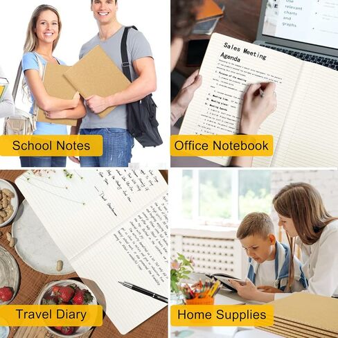 EUSOAR Notebooks College Ruled, 3 Pack A4 11" x 8-1/2", 40 Sheets/ 80 Pages, 100gsm Thick Paper, Notebook Bulk Journal Line Writing Pads, Drawing Sketchbook Subject for Office Business Work Supplies in Kuwait