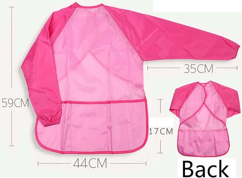 YYaaloa Art Smock, Pink Waterproof Small Art Smock with Long Sleeve with 3 Pockets in Saudi Arabia