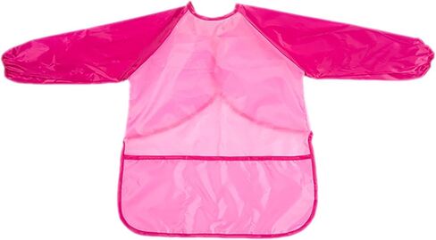 YYaaloa Art Smock, Pink Waterproof Small Art Smock with Long Sleeve with 3 Pockets in Saudi Arabia