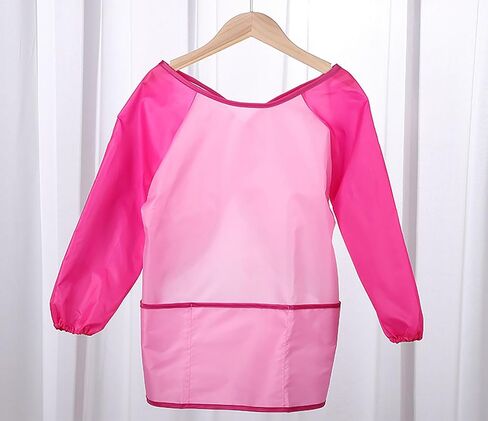 YYaaloa Art Smock, Pink Waterproof Small Art Smock with Long Sleeve with 3 Pockets in Saudi Arabia