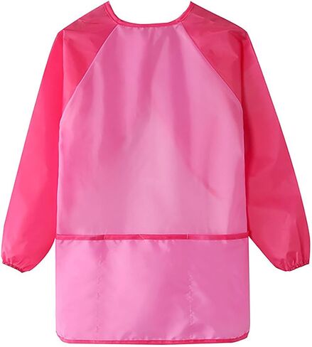 YYaaloa Art Smock, Pink Waterproof Small Art Smock with Long Sleeve with 3 Pockets in Saudi Arabia