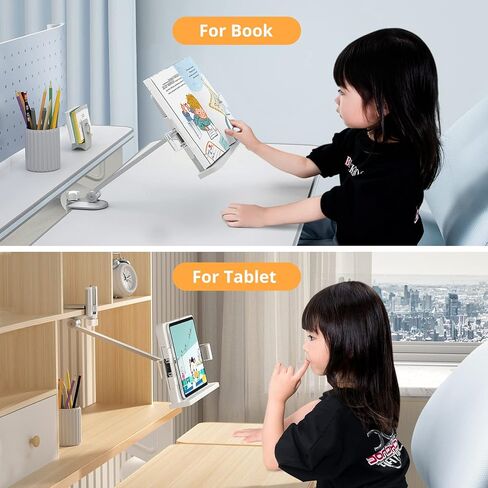 قائمة الكتب للقراءة ، حامل الذراع الكتب ، حامل الكتب الطهي ، زاوية الارتفاع القابلة للتعديل ، 360 درجة الدوران ، من 5.5-8 "كتاب نصي ، 6-12" قرص/ipad/ereader ، حامل اللوحات ، حامل الوصفة ، الطهي ، الدراسة ، القراءة in Kuwait