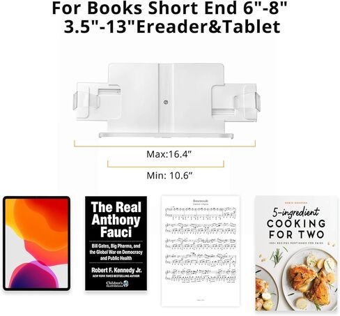 قائمة الكتب للقراءة ، حامل الذراع الكتب ، حامل الكتب الطهي ، زاوية الارتفاع القابلة للتعديل ، 360 درجة الدوران ، من 5.5-8 "كتاب نصي ، 6-12" قرص/ipad/ereader ، حامل اللوحات ، حامل الوصفة ، الطهي ، الدراسة ، القراءة in Kuwait