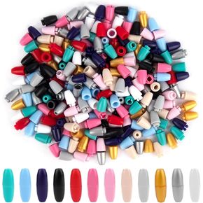 AUEAR, 120 Pack Breakaway Clasps for Necklaces Plastic Buckle Connectors Colorful Barrel
