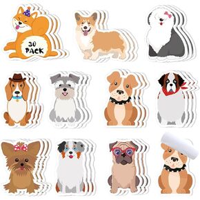 30 Pack Dogs Puppy Sticky Notes Self Stick Note Pads Cute Memo Pads Dog Theme Stick Pads Fun Sticky Notes for Home Office Business Student Classroom Blackboard School Supplies, 10 Styles