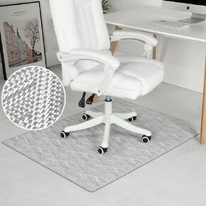 Chair Mat for Hardwood & Tile Floor, 36" x 48" Heavy Duty Office Chair Mat for Rolling Chairs, Anti Slip, Computer Desk Chair mat, Floor Protector for Home Office, White & Grey