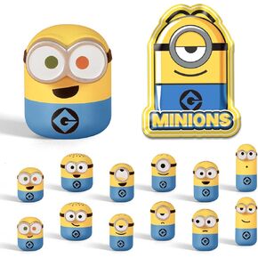 Minions Blind Box Action Figures 1 Pcs, Mini Collectible Stacking Toys for Home Decor Desk Accessories, Despicable Me Gifts for Adults & Kids Age 3+, Q-Topping Classic Series, 1 Blind Bag