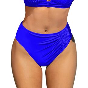 YELAIVP Women's High Waisted Bikini Bottom Tummy Control Ruched Bathing Suit Bottom Full Coverage Swimsuit Bottoms in Kuwait