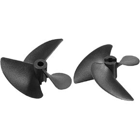uxcell RC Boat CW Propeller 4.8mm Shaft 3 Vanes 57mm 1.6 P/D Fan Shape Pastic Black Rotating Propeller Props for RC Boat, 2pcs