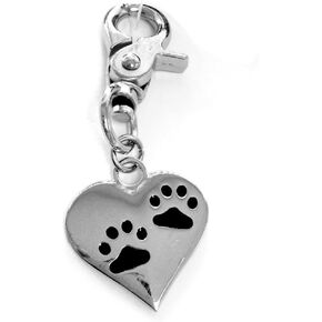 Pet Dog Cat Memorial Charm You Left Paw Prints On My Heart Zinc Charm, 3 Inch 64536 (Original Version)