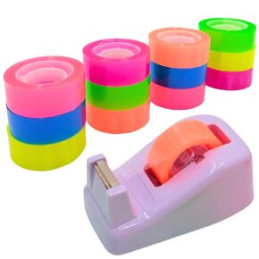 12 Rolls Transparent Tape Refills, Colored Clear Tape, Rainbow Tape, Colorful Tape, Color Tape Rolls Bulk, Colored Adhesive Tape (12 Rolls)